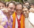 Sunil Dutt with actor son Sanjay Dutt and actor Govinda high1375864.jpg