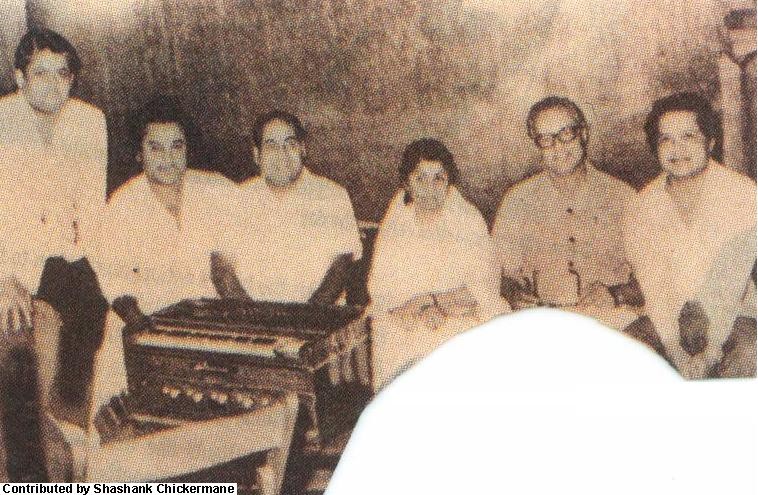 Mohd Rafi with Kishore Kumar, Lata Mangeshkar, Mukesh and Laxmikant-Pyarelal