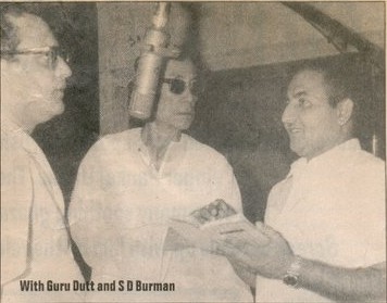 Mohd Rafi with S.D.Burman and Guru Dutt