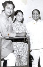 Rafi Sahab with Usha Khanna and Kishore Kumar