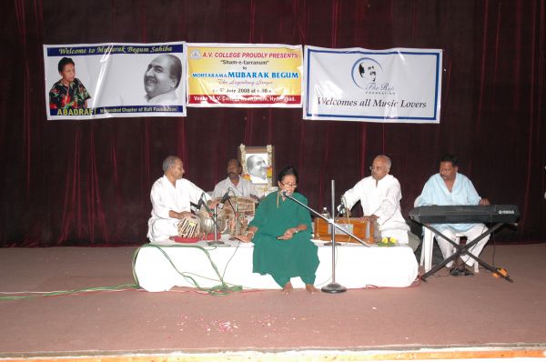 Mubarak Begum Sahiba at her vocal best, rendering songs for a musically learned audience
