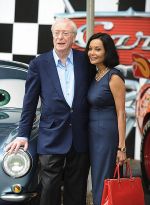 Michael Caine and wife Shakira Caine at Cars 2 UK Premiere Pre-Party Celebration - Arrivals in Whitehall Gardens on July 17th 2011.jpg
