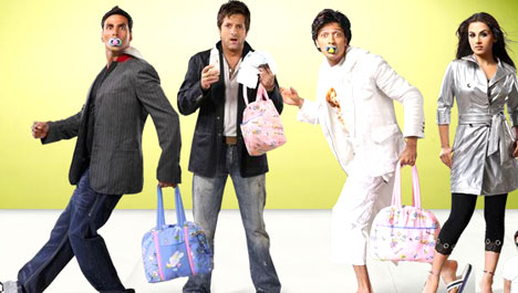 Akshay Kumar, Fardeen Khan, Ritesh Deshmukh and Vidya Balan in Heyy Babyy