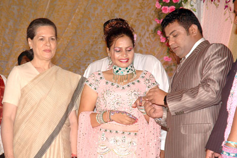 Deepak Chaudhry and Amrita Dhawan with Smt. Sonia Gandhi